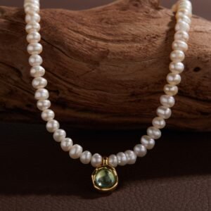 [B11]Moonlight Pearl Zircon Necklace - Image 14