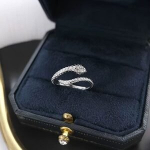 [B15]S925  Snake sterling silver ring (adjustable opening) - Image 2